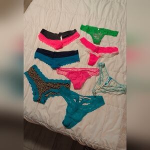 Victoria's Secret *8 Bundle*Lace & Satin Thong And Cheeky Panty Set
